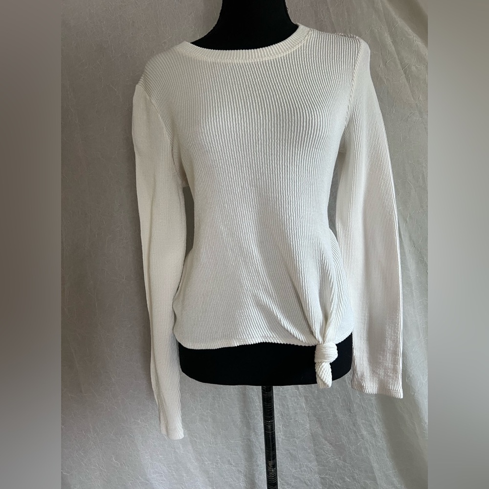 Madewell Cream Ribbed Sweater / long sleeve top